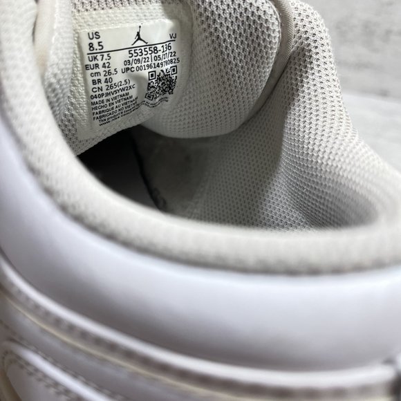 Nike Jordan 1 Low Triple White Sneakers - Men\'s Size 8.5 - White main image 8